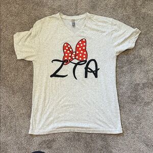 Zeta Tau Alpha Disney themed Heather Gray V-Neck Tee